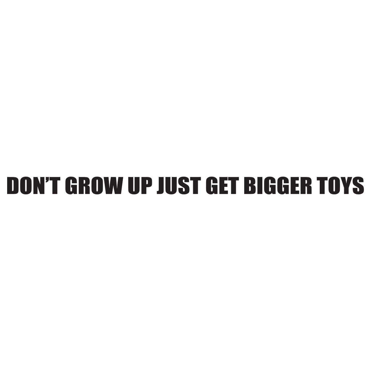 Dont grow up - Just get bigger toys