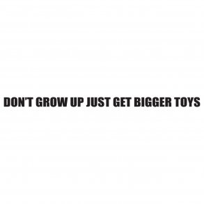Dont grow up - Just get bigger toys