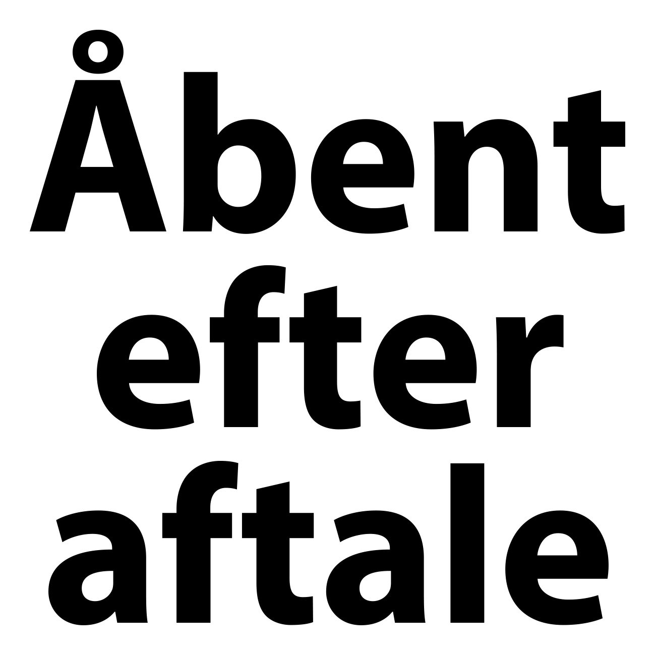 aabent efter aftale