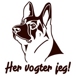 Her vogter jeg german shepherd