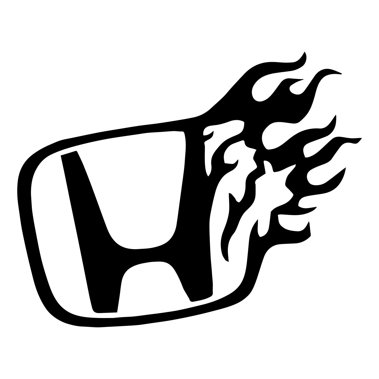 honda logo on fire