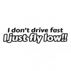 i dont drive fast i just fly low
