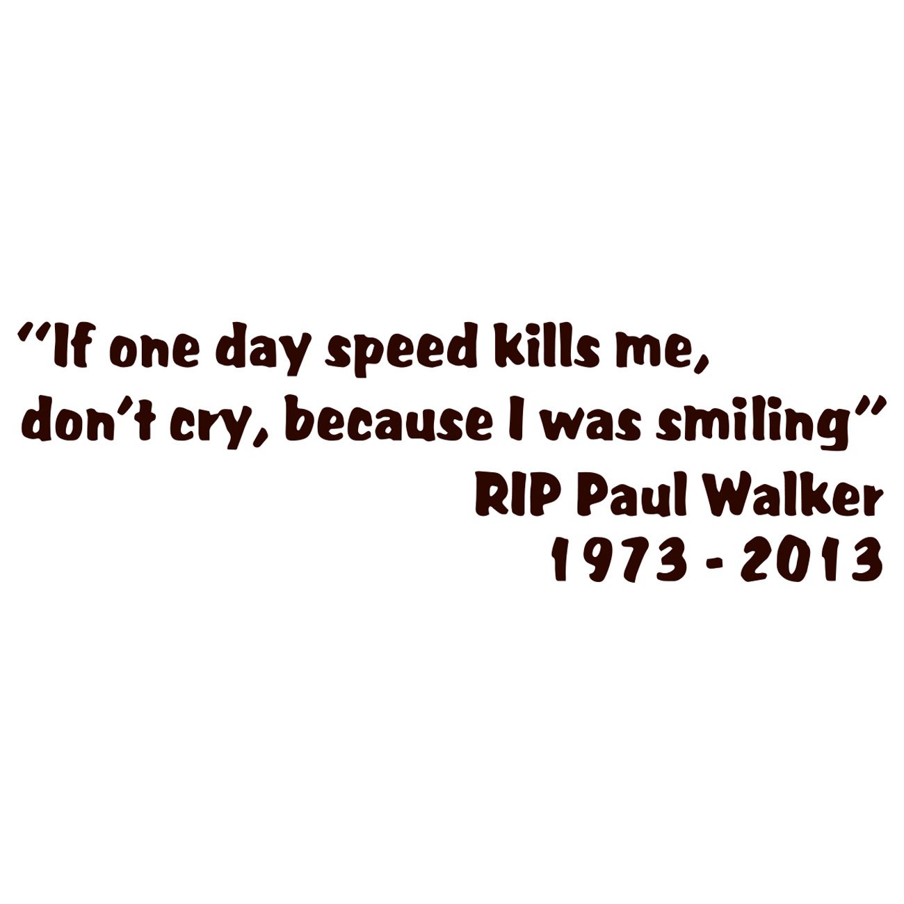 If one day speed kills me 2 - Paul Walker