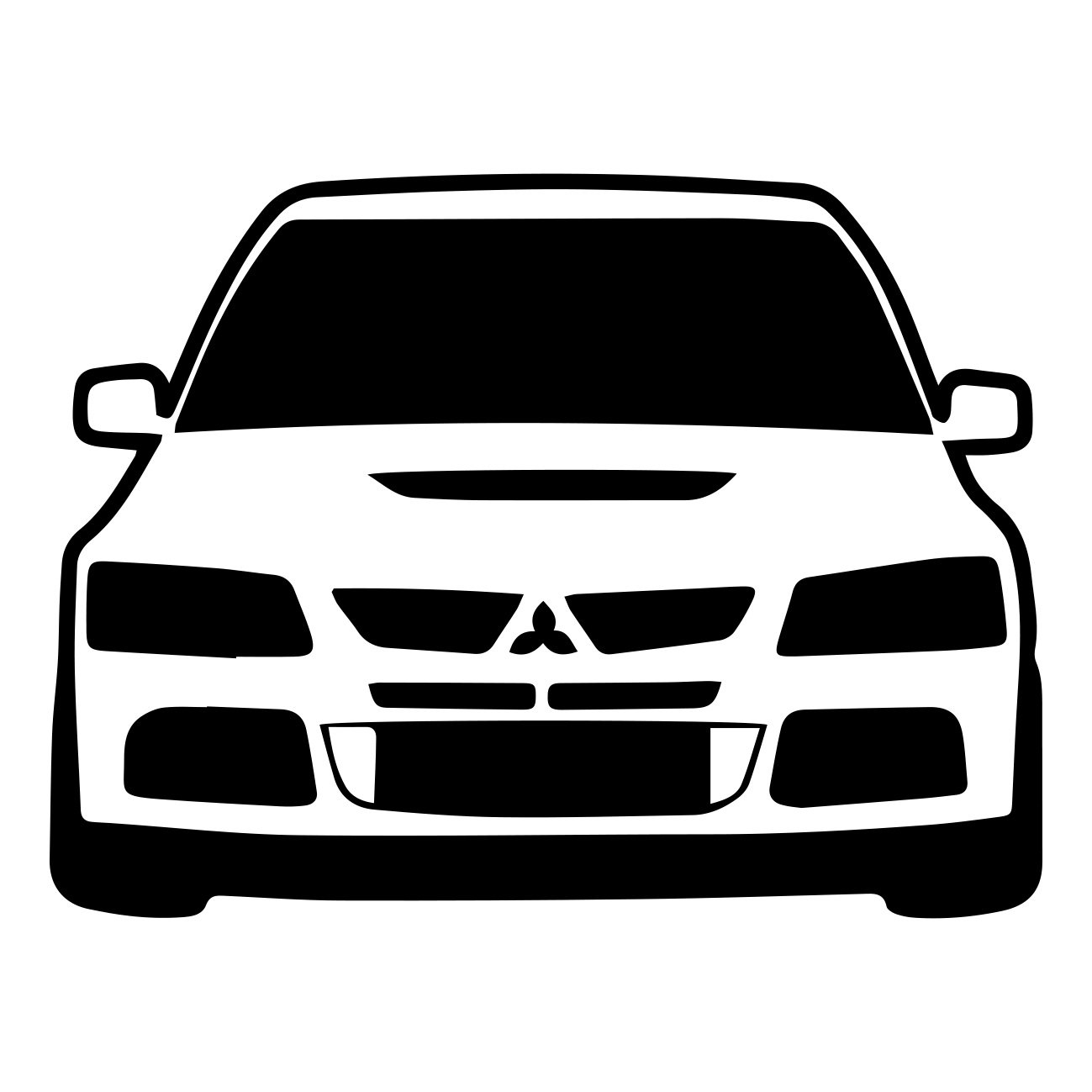 mitsubishi evo ix silhuette front