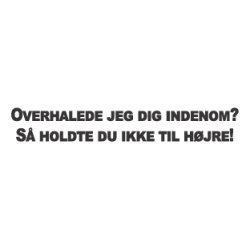 Overhalede jeg dig indenom