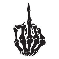 skeleton hand fuck you