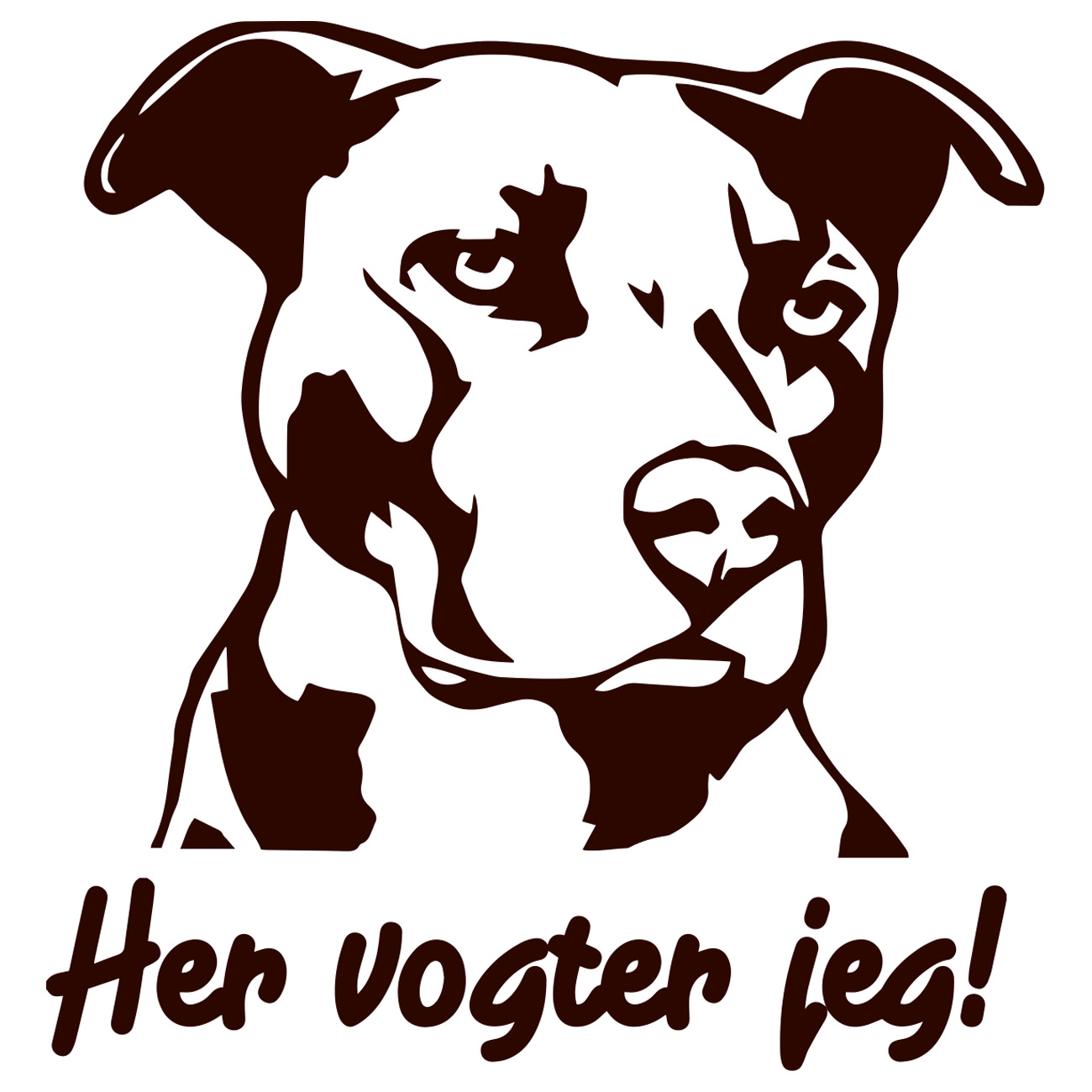 Her vogter jeg pitbull Vis alle stickers FolieGejl.dk